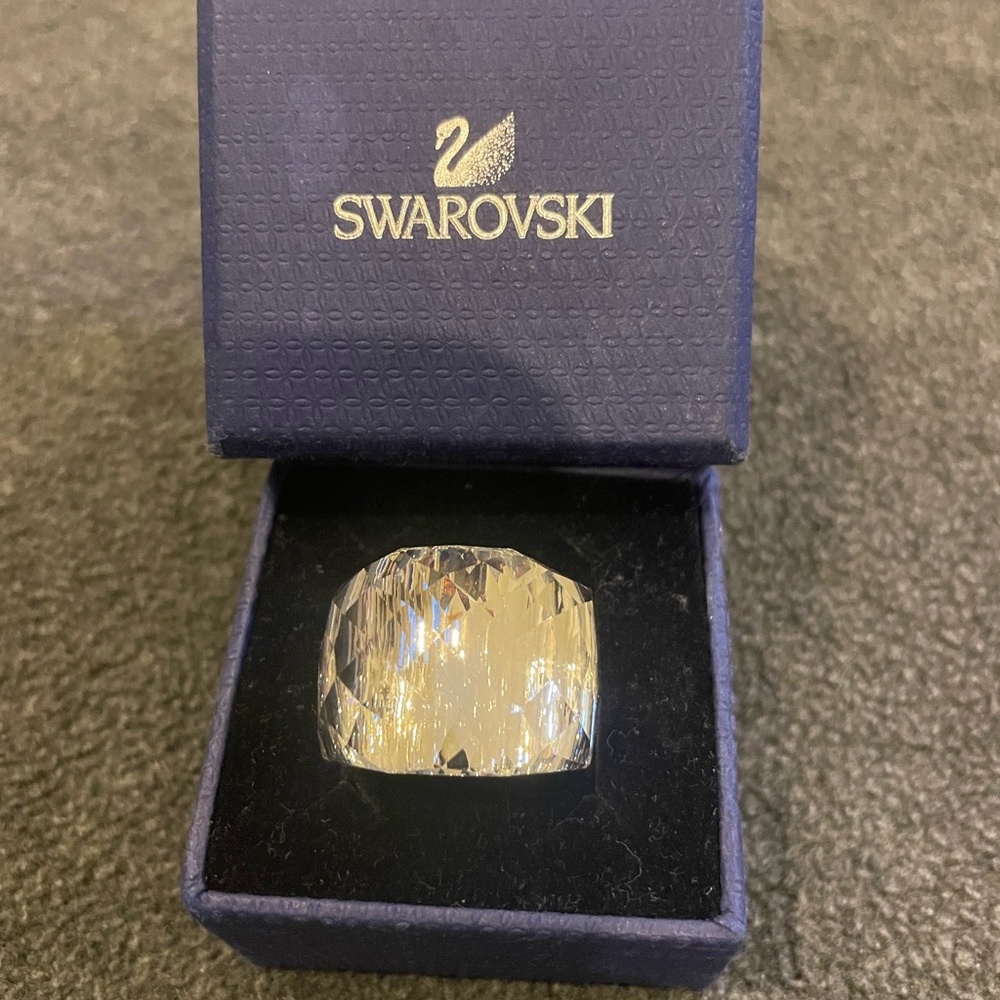Swarovski Silver Statement Ring with Crystal worn 1 time
